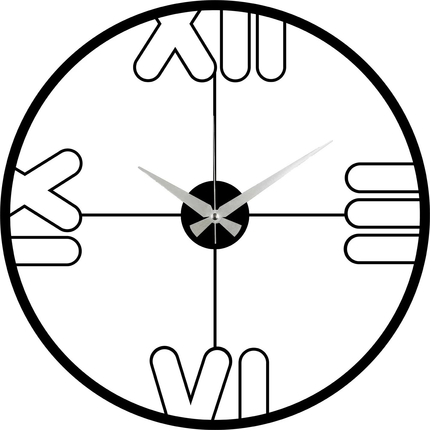 Orë muri dekorative prej metali, Wallity, Mali, e zezë, 48x48cm