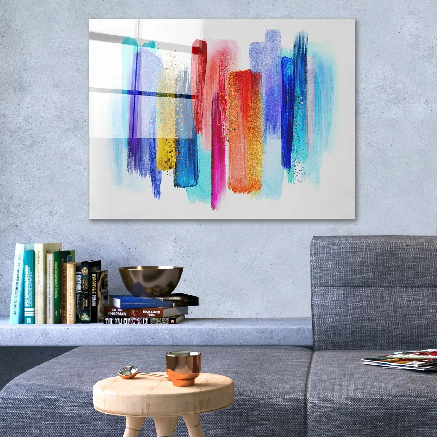 Pikturë dekorative prej xhami të temperuar, shumëngjyrëshe, CAM662769445, 50x70cm