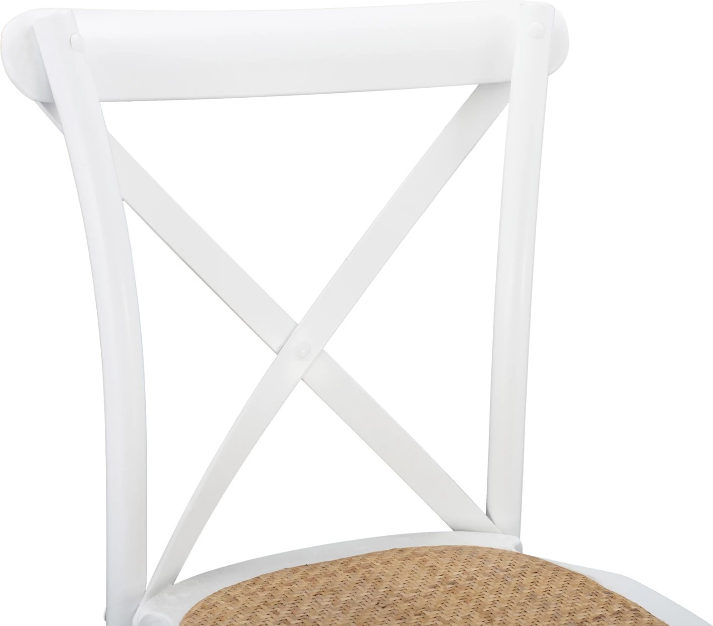 Karrige druri Owen e grumbullueshme nga druri i ahut, ngjyrë e bardhë, me shpinë të kryqëzuar, FH8575.14, 48x53x90 cm