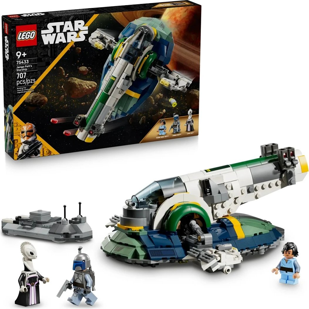 Set LEGO Star Wars Jango Fett's Starship 75433 me 3 minifigura