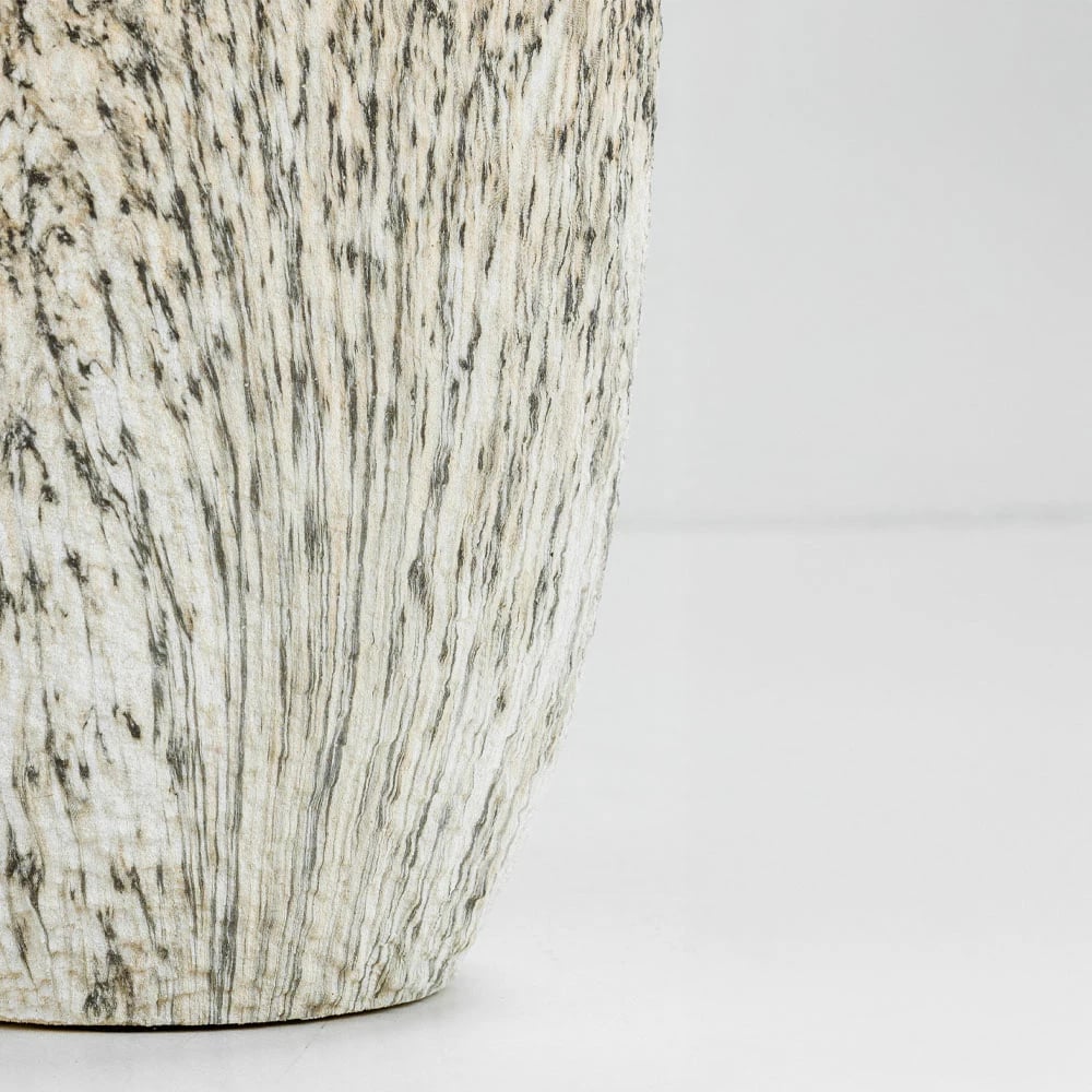 Set me 3 vazo KANCHE, qeramike, bezhë e zezë, 30x30x31cm