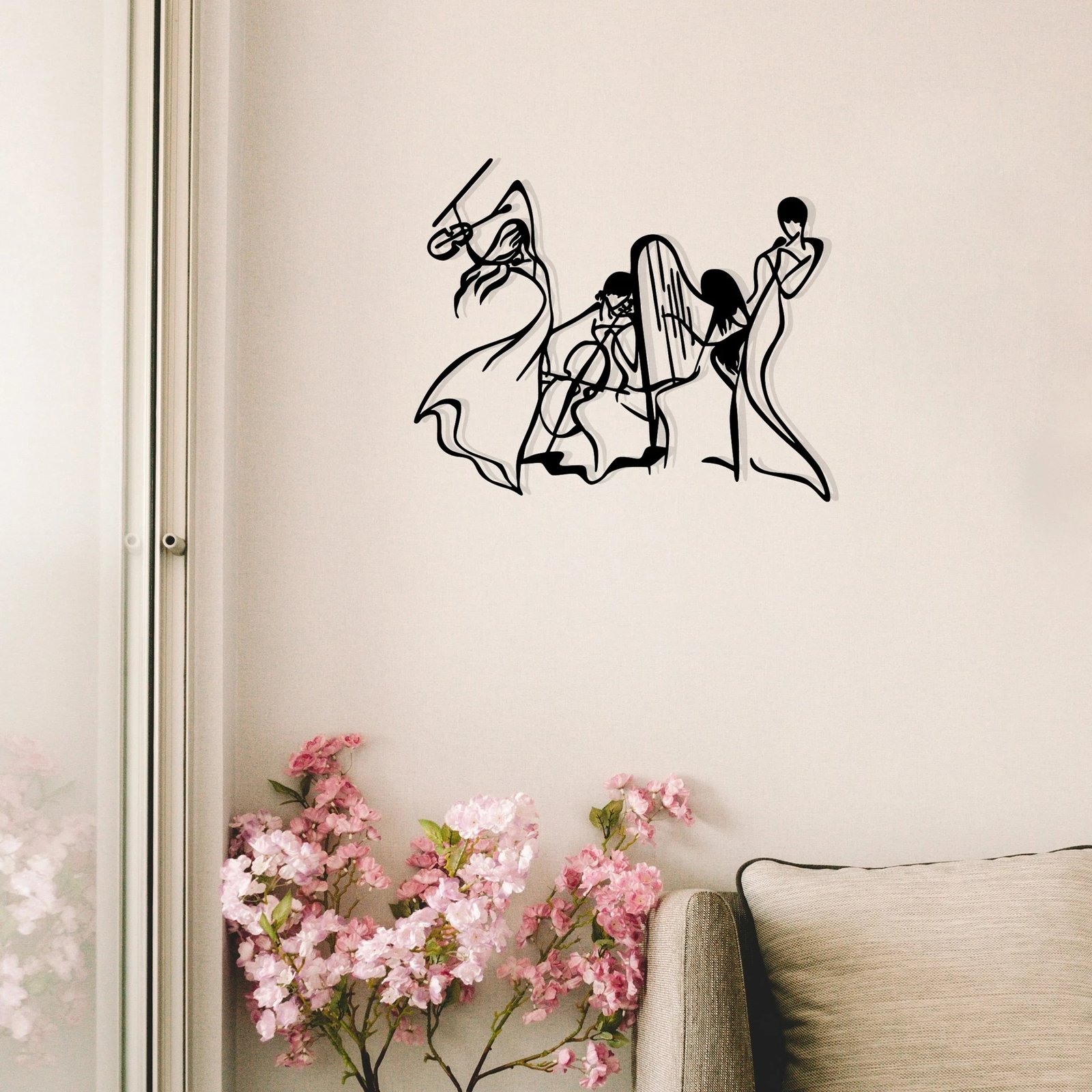 Aksesor dekorativ metalik për mur Wallity, Alba S