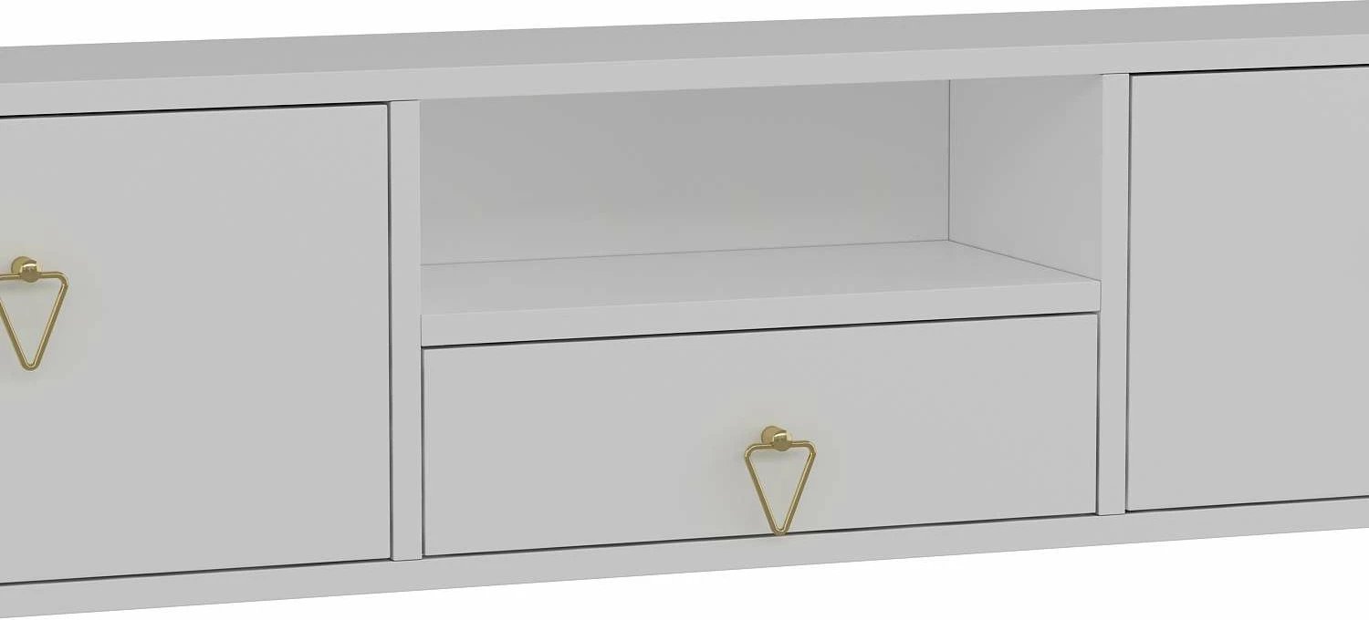 Komodë TV Skye Decor, 1303-DROP-1, e bardhë, e artë