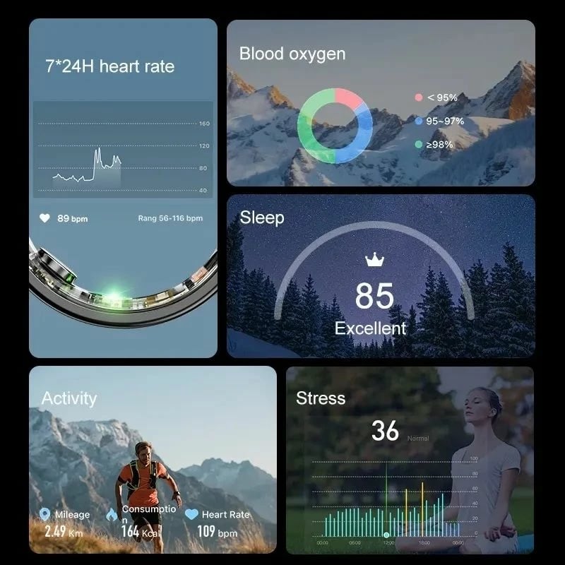 Unazë smart RUBICON për meshkuj, argjend/ari
