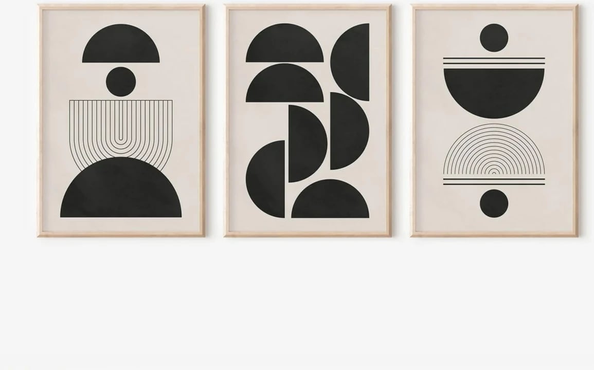 Pikturë dekorative me kornizë (3 copë), Wallity, 3Dartsohoset37