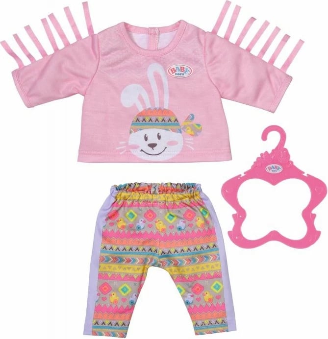Set rroba për kukulla Baby Born Trendy Rabbit, Zapf, 43 cm, rozë