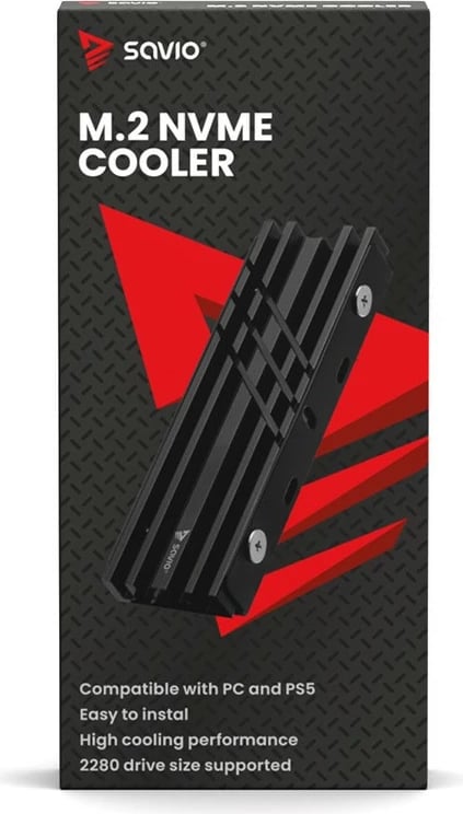Ftohës për M.2 NVMe Savio AK-60, për PC dhe PS5, i zi