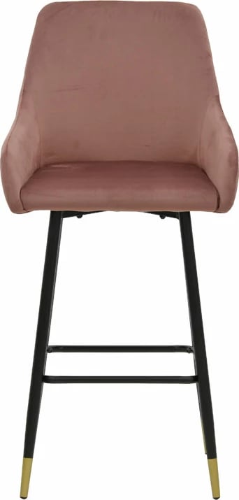 Karrige për bar Lithe metal ngjyrë ari e zezë-kadife mollë e kalbur 47x44x98cm