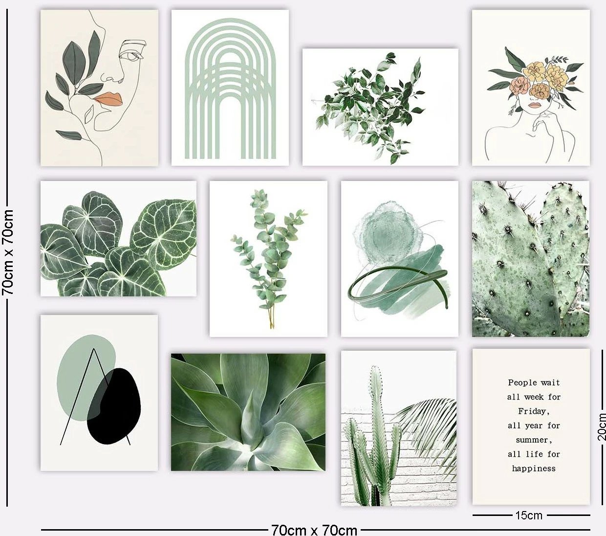 Piktura dekorative MDF (12 copë), Wallity, 12MDF01