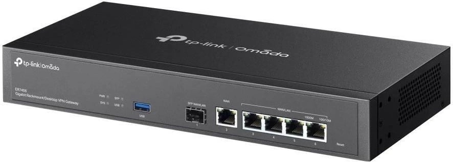 Router TP-Link ER7406, 4 porta LAN, 6 porta WAN, menaxhim me aplikacion, ngjyrë e zezë