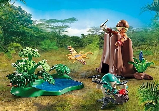 Set lodrash Playmobil Dinos 71525, stacion kërkimor për dinosaur Dimorfodon, 49 pjesë