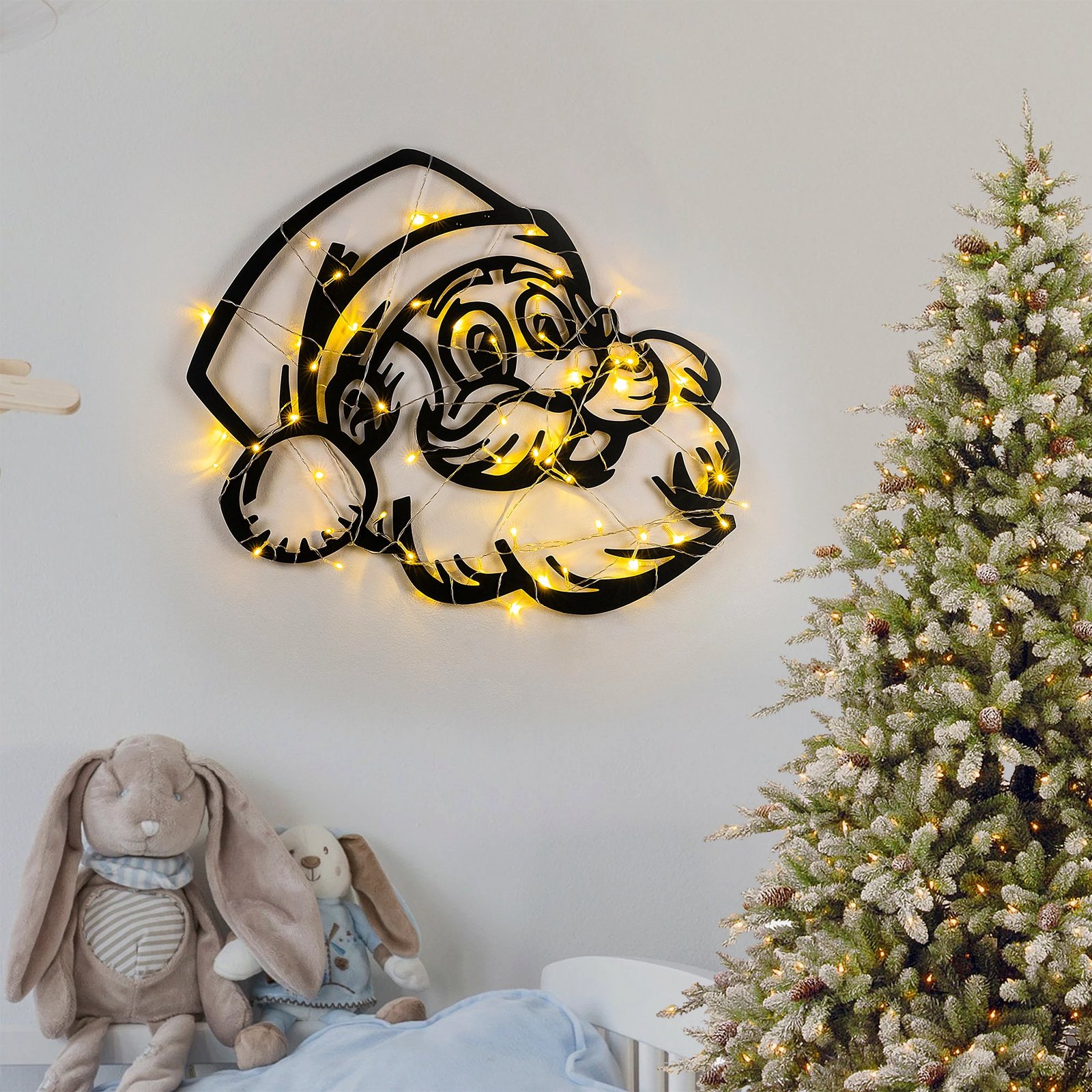 Aksesor dekorativ metalik për mur, Wallity, XMASBLACK - 014