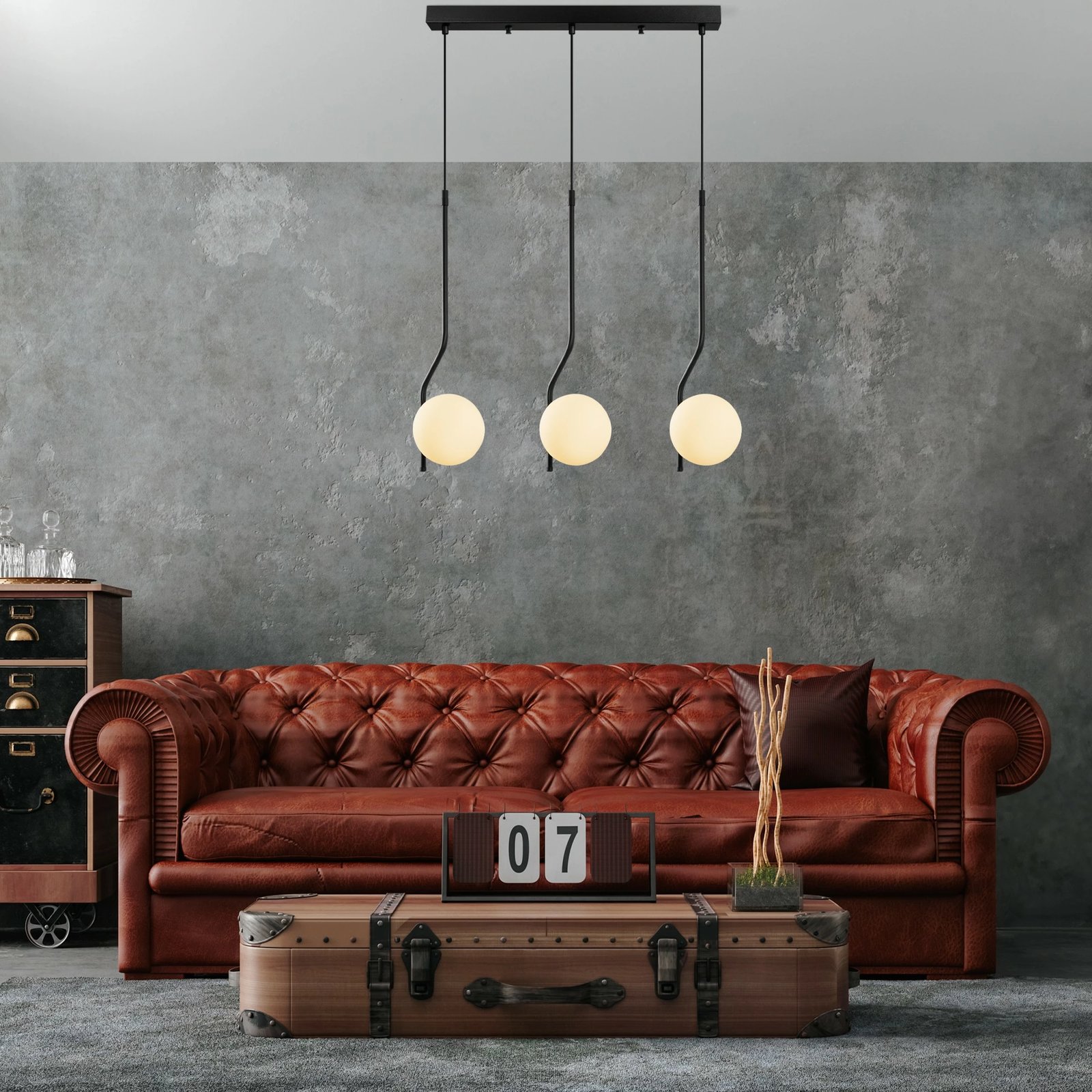 Llambë varëse Opviq Tulıp, e zezë, 70x15x110cm