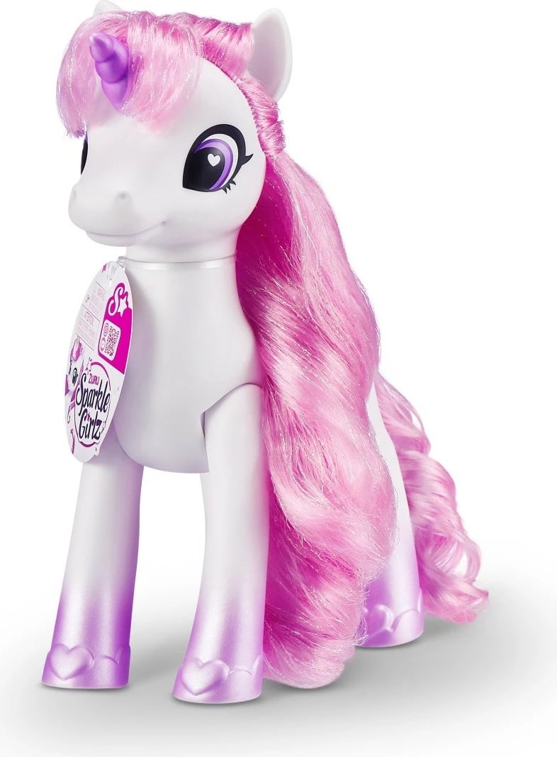 Set figurina unicorn Sparkle Girlz ZURU, 12 copë, plastikë, rozë/vjollcë