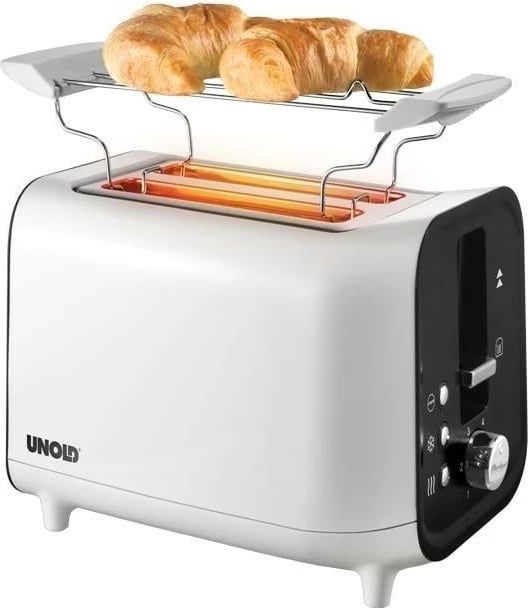 Toster UNOLD 38410, 2 feta, plastikë, 700W, bardhë/zi