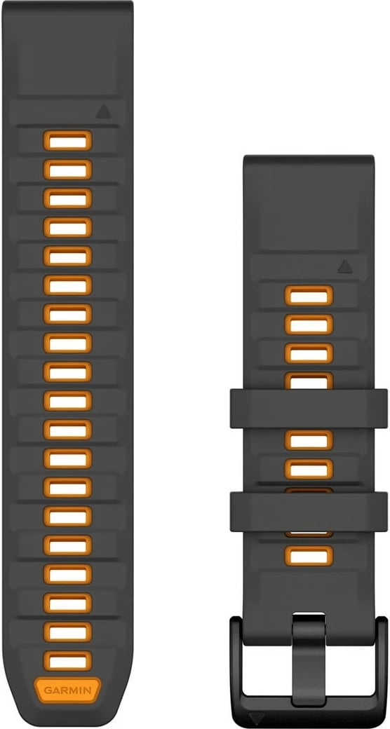 Rrip silikoni Garmin QuickFit 22mm për Smartwatch, grafit-portokalli