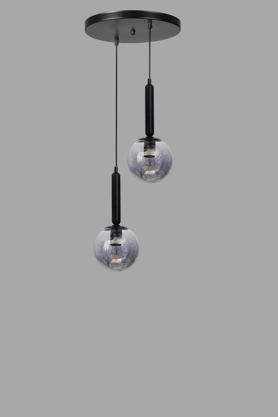 Llambë tavani Opviq, 9059-2, metal dhe xham, ngjyrë gri e zezë