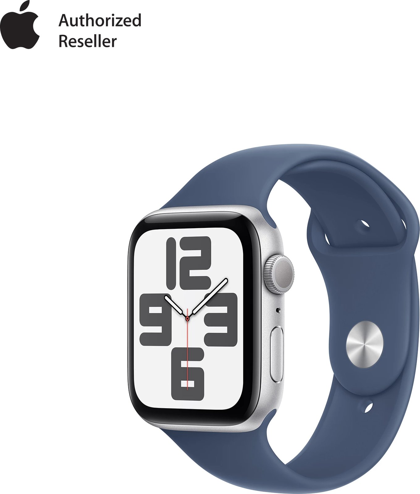 Apple Watch SE2 v3 GPS 44mm Silver Alu Case with Denim Sport Band - M/L