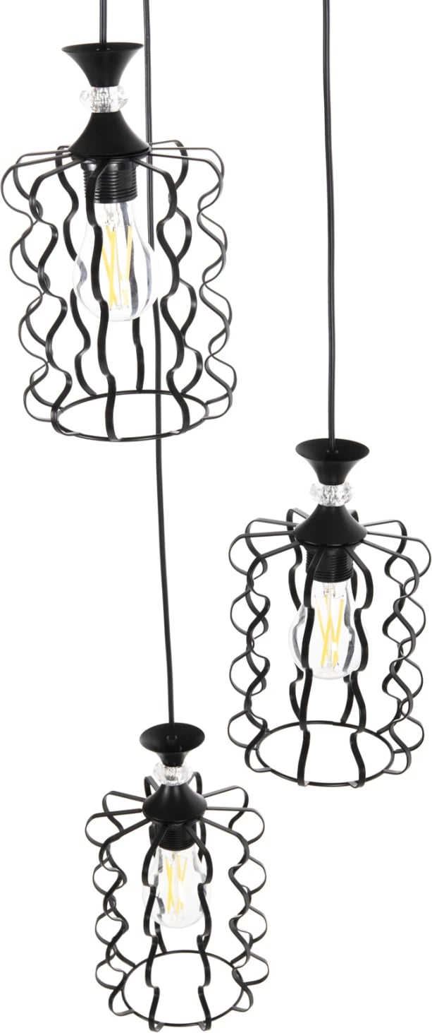 Llambë varëse tavani, 3 drita, metal i zi, FH4089, Φ34x128H cm Llambë varëse tavani, 3 drita, metal i zi, FH4089, Φ34x128H cm