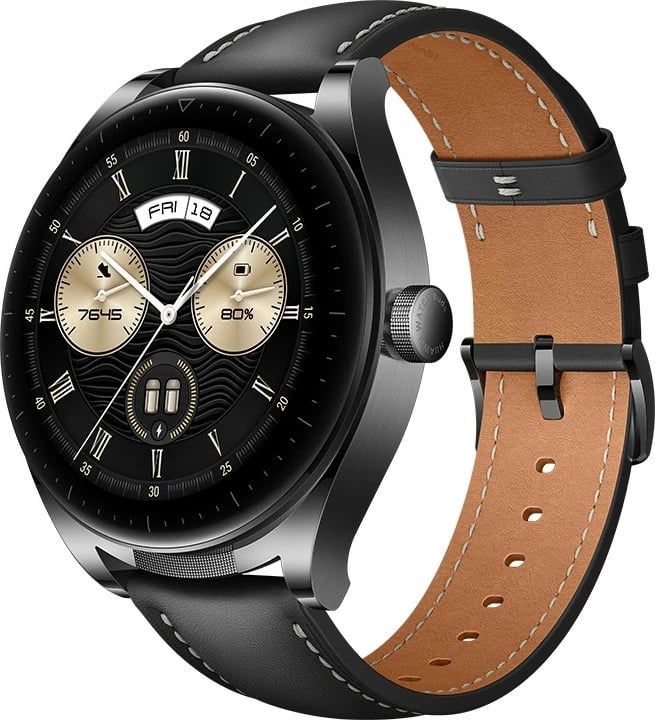 Smartwatch Huawei Watch Buds Saga-B19T, 1.43", 466x466, rrip lëkure, e zezë