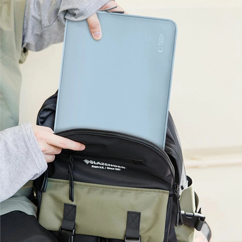 Kasë laptopi Tech-Protect NeoSlim 13-14", set me çantë aksesorësh, Kaltër