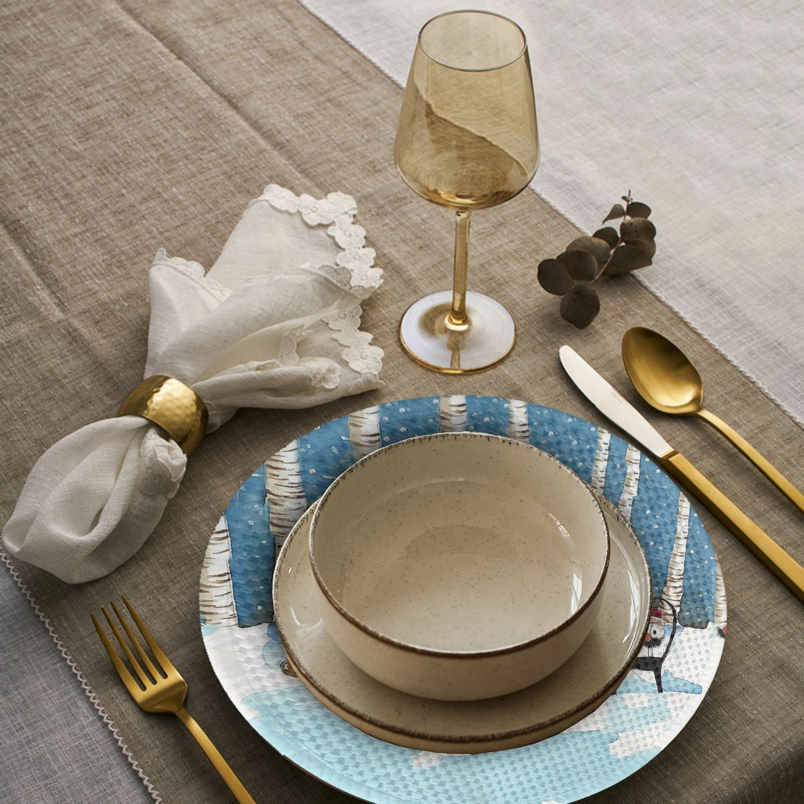 Set nënshtruesish tavoline Hermia Concept, shumëngjyrësh, 4 copë, 37cm