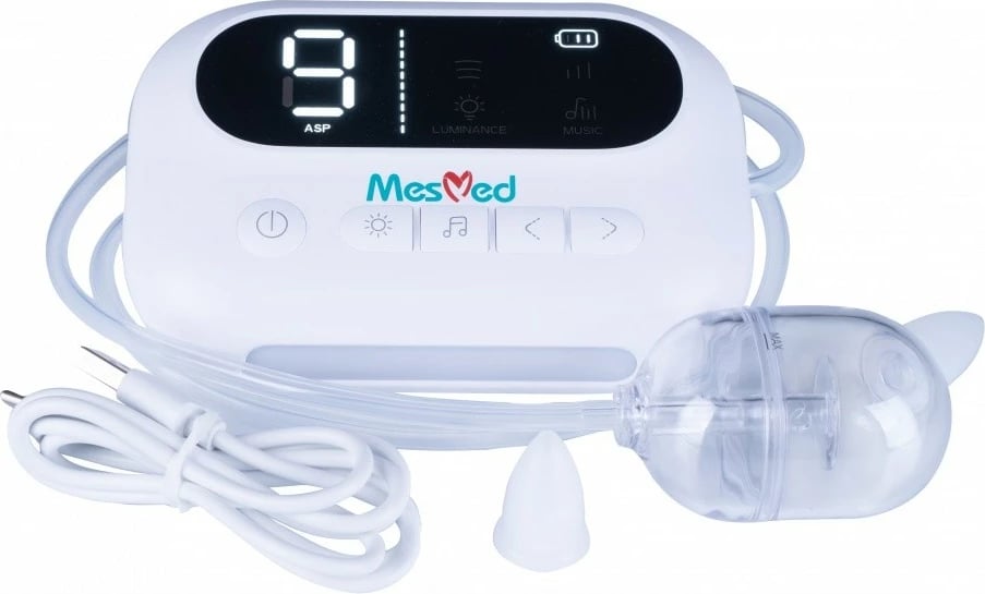 Aspirator hunde MesMed MM-127 HappiNosek, elektronik, për foshnje dhe fëmijë, Transparent/Bardhë