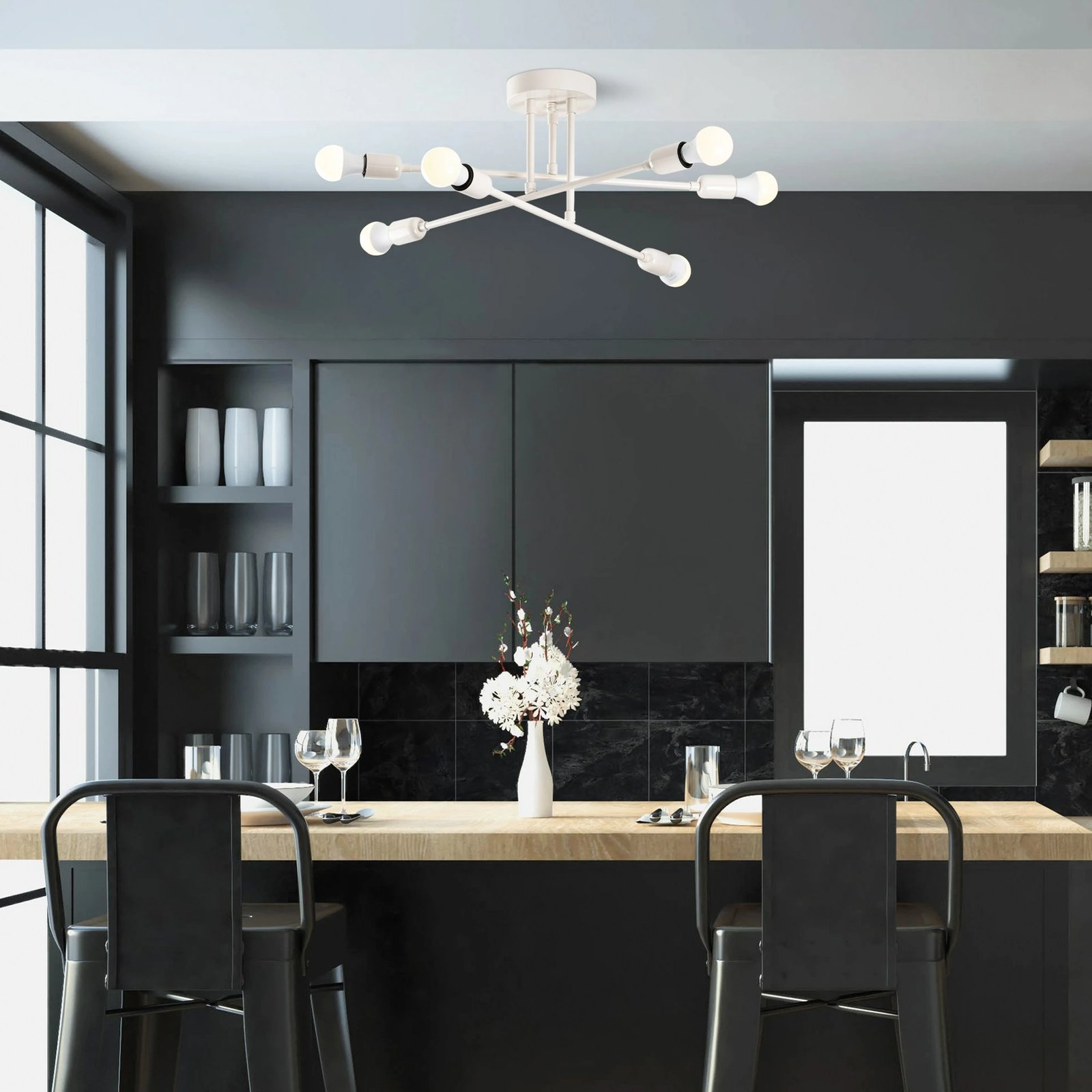 Llambë tavani Opviq, model Flower, krem, 177-AV