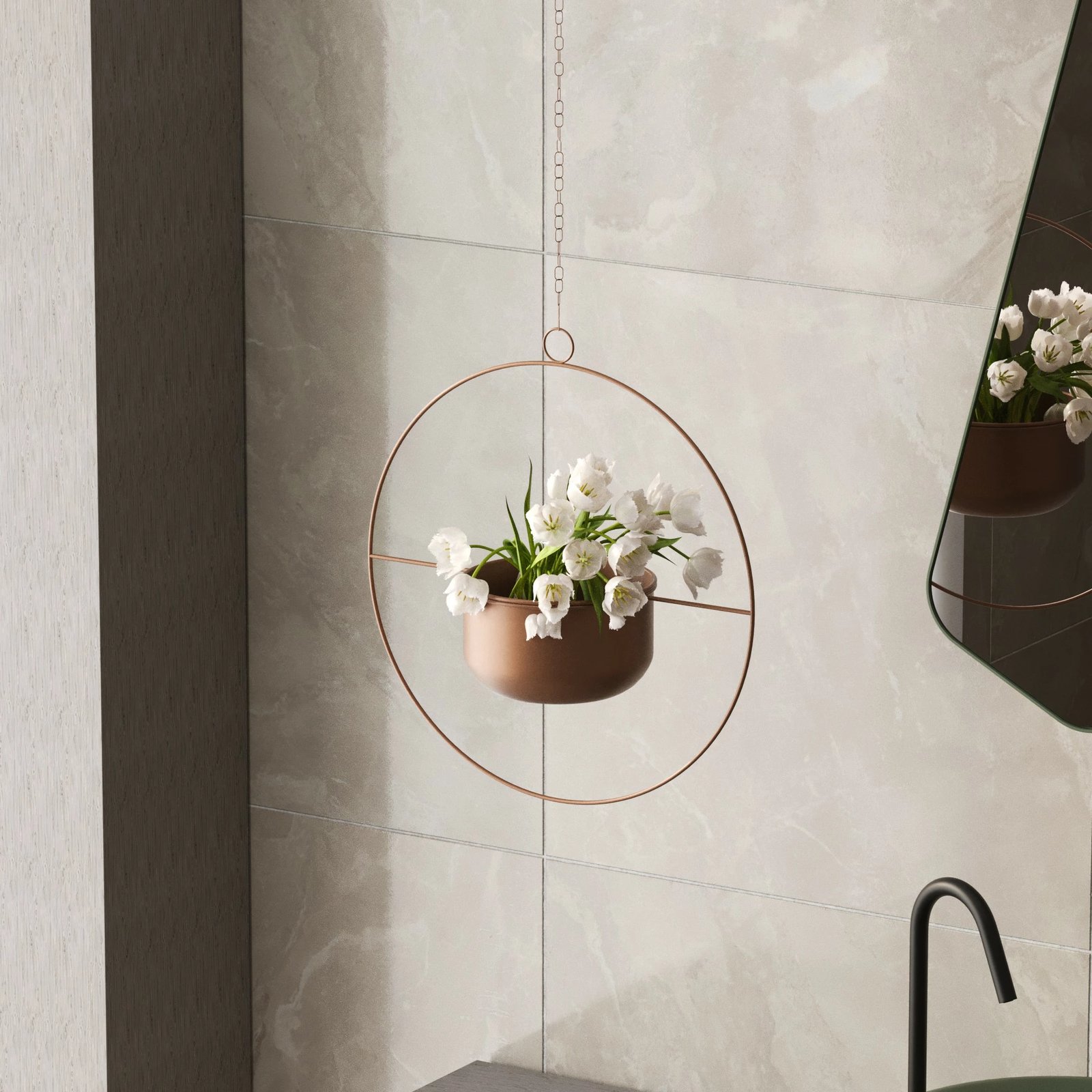 Vazo dekorative varëse, ngjyrë bakri, Aberto Design, Payanda