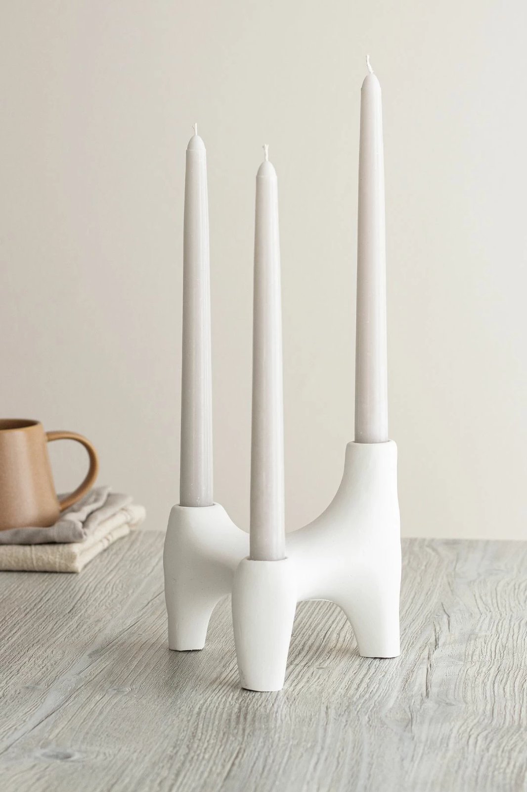 Set shandanësh (4 copë), tre këmbësh, ngjyrë e bardhë, Evila Originals