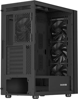 Kasë Natec Genesis Diaxid 605F, Midi Tower, ATX, USB-C, e zezë Kasë Natec Genesis Diaxid 605F, Midi Tower, ATX, USB-C, e zezë