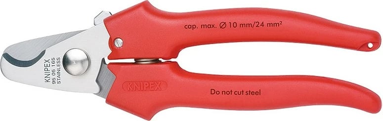 Prerëse kabllosh Knipex 95 05 165, 165mm, plastikë/çelik inox, e kuqe