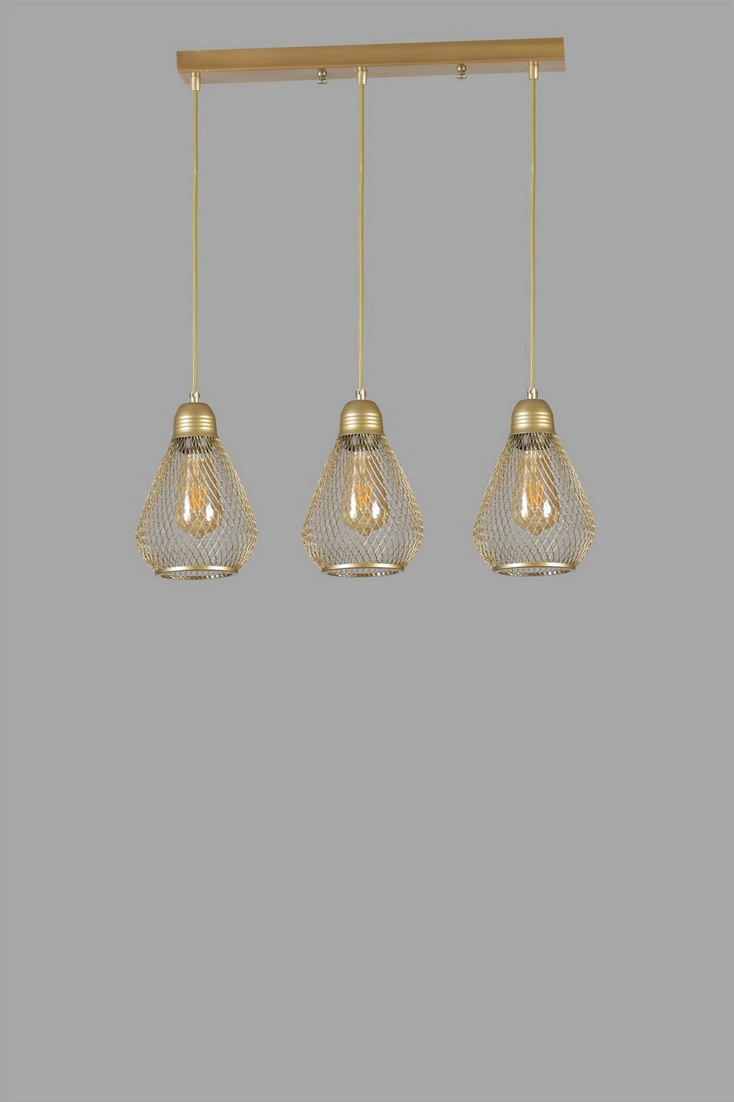 Llambë tavani Opviq, Armut, 3 copë, ngjyrë ari, varëse