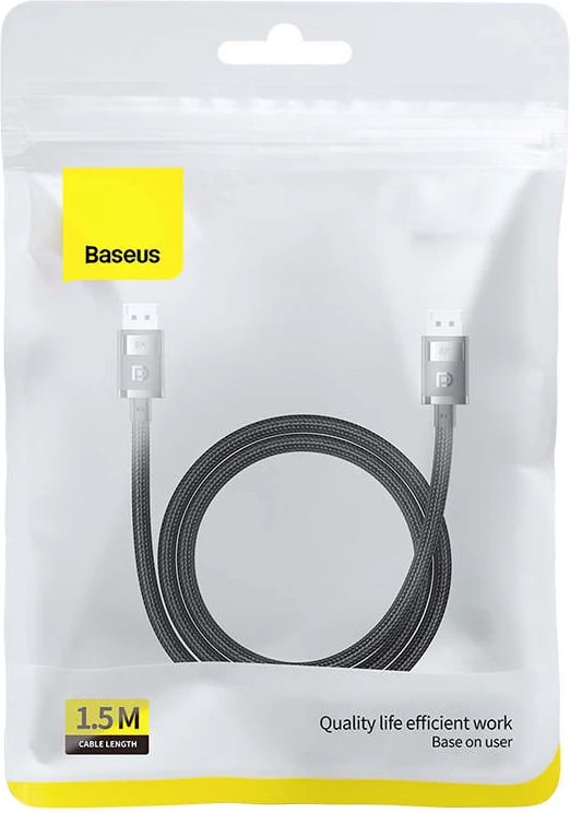 Kabllo DP në DP Baseus High Definition, 1.5m, 8K, e zezë