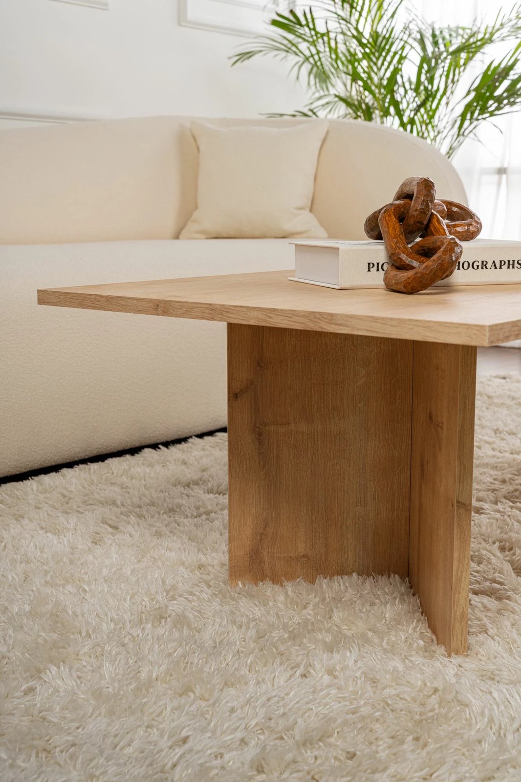 Tavolinë kafeje Nordure, Sabin, ngjyrë lisi Sapphire Oak