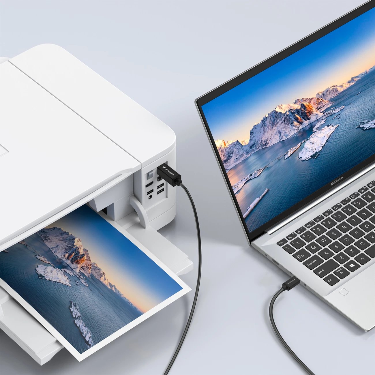 Kabllo USB-B në USB-C, Wozinsky WKDDY1S, 1 m USB 2.0 480 Mb/s, e zezë