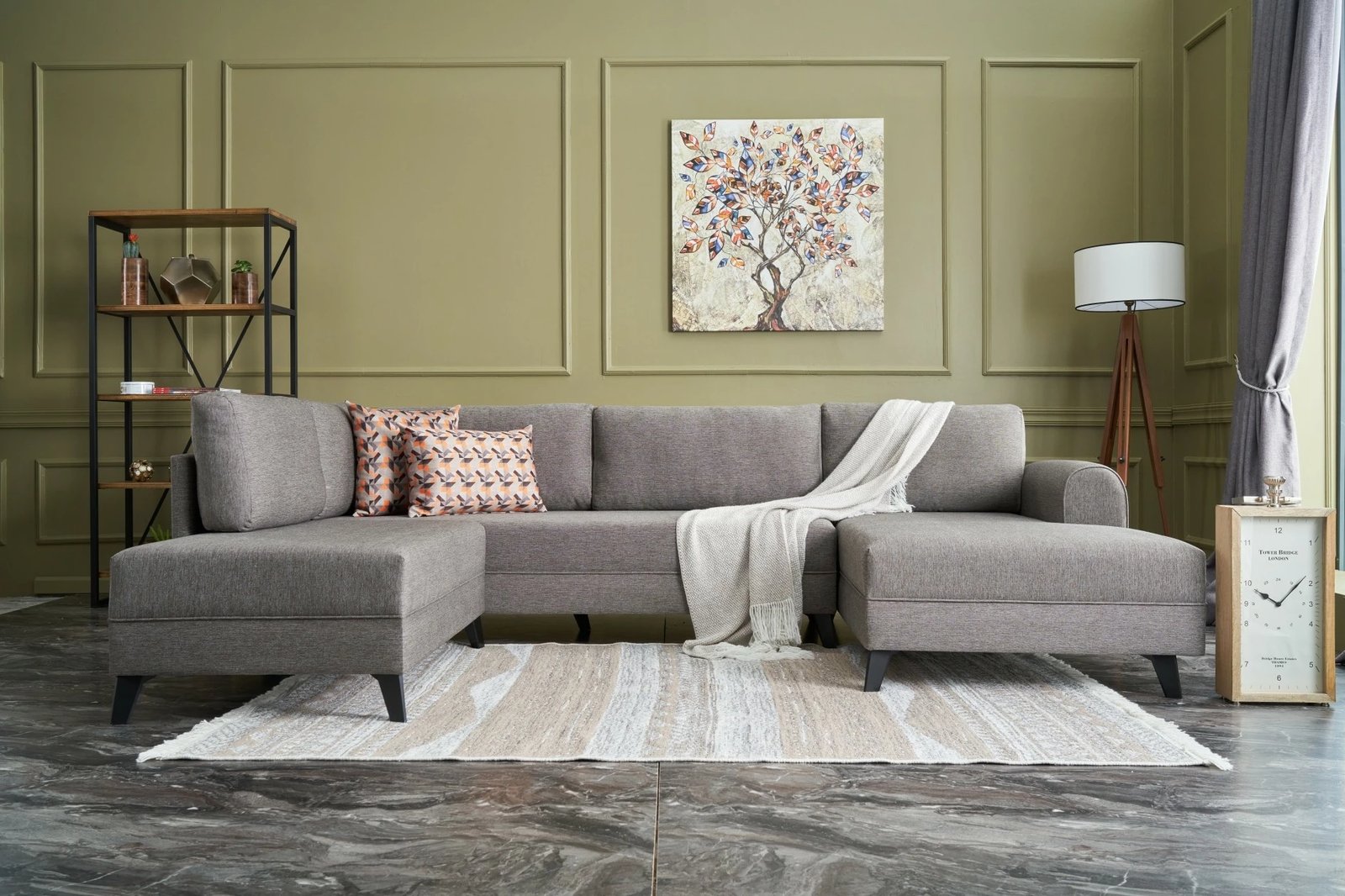 Kënd-sofë krevate Belen, kafe, Atelier del Sofa