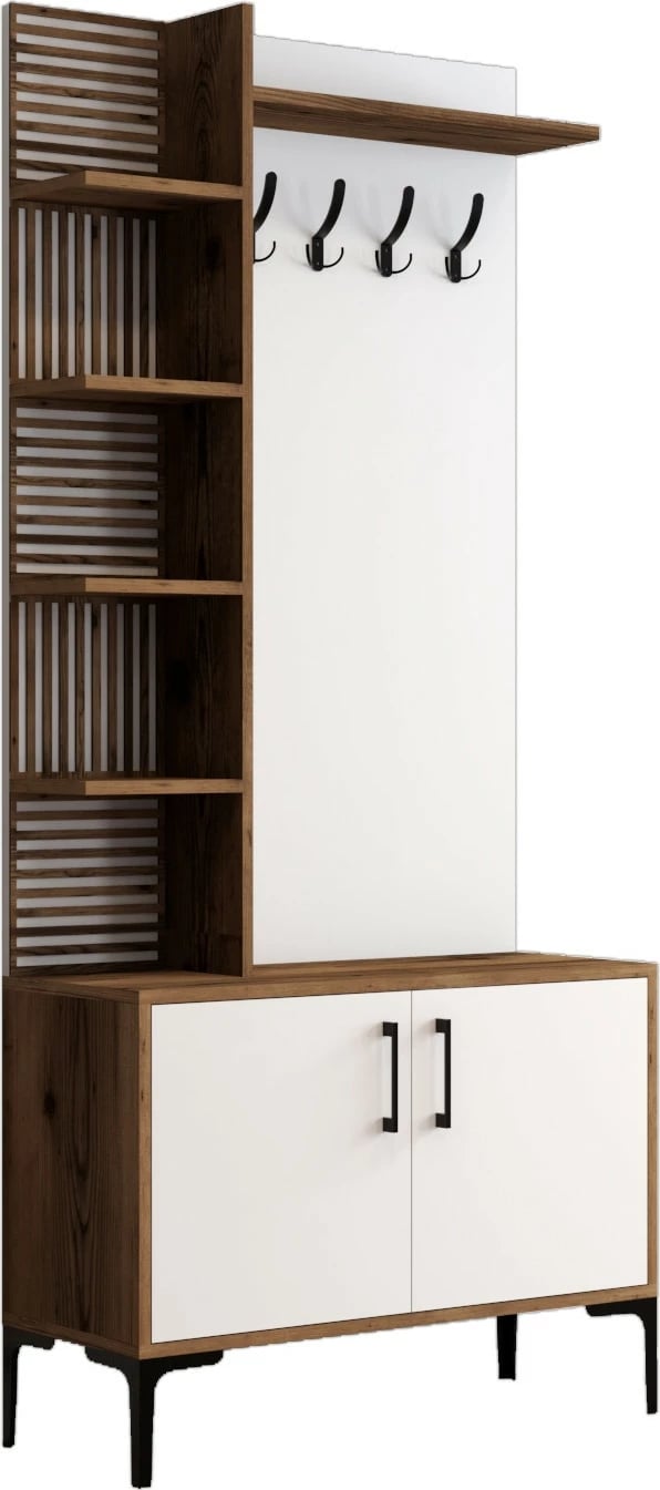 Stendë korridori Skye Decor, Viyana D, ngjyrë arre dhe e bardhë