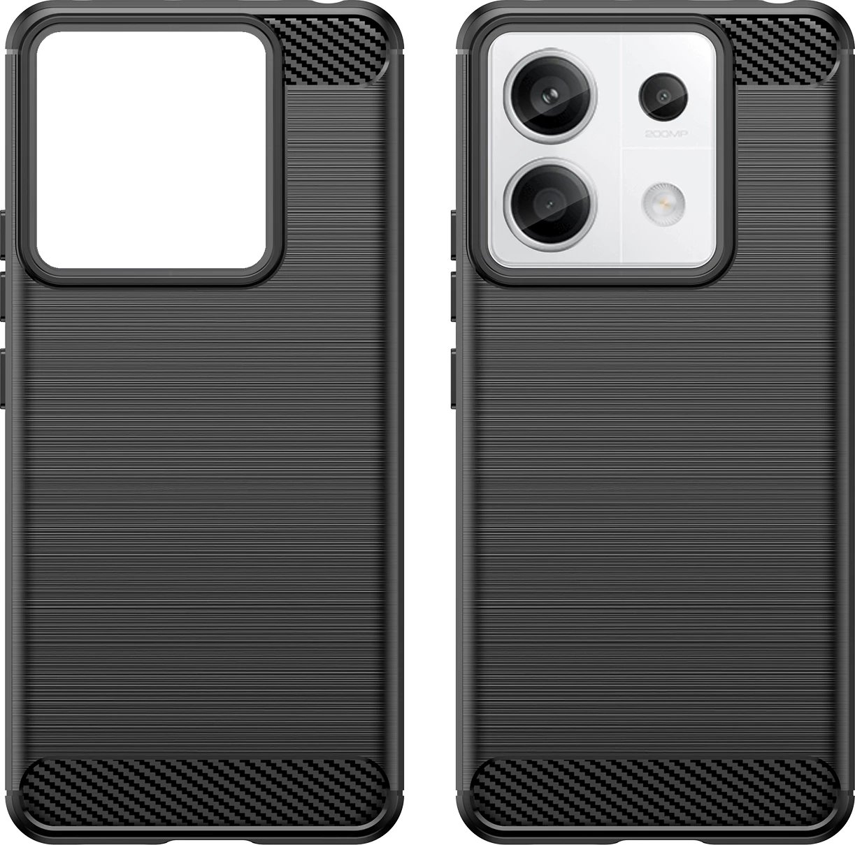 Mbështjellës Hurtel Carbon Case për Xiaomi Redmi Note 13 Pro, TPU, zi