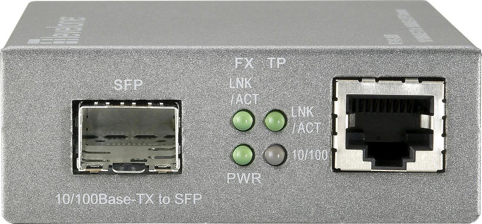 Konvertues media LevelOne RJ45 në SFP, Ethernet i Menaxhuar, 100 Mbit/s, Gri