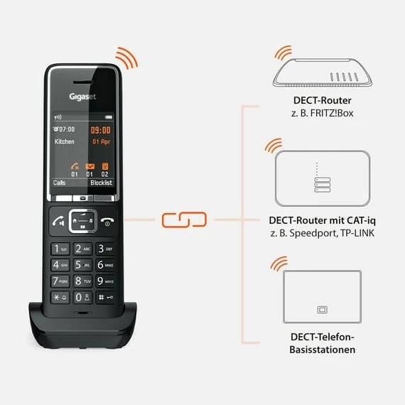 Telefon pa kabllo Gigaset Comfort 550HX, i zi, handset shtesë me karikues