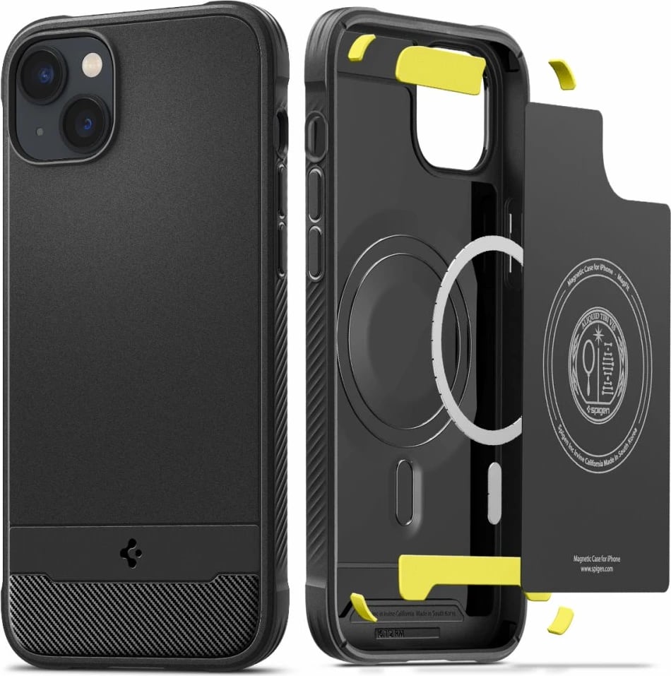Mbështjellës Spigen Rugged Armor Mag me MagSafe për iPhone 14, Mat Zi