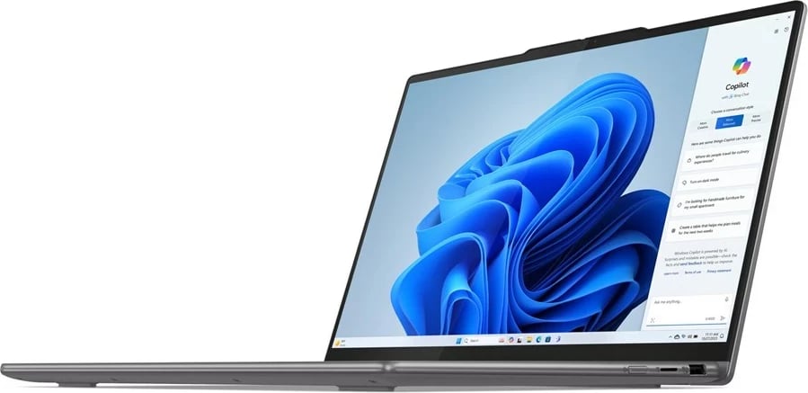 Laptop Lenovo 7 2-in-1, AMD Ryzen 5 8640HS, 14" Touch, 16 GB RAM, 1 TB SSD, Arctic Grey me çantë shpine