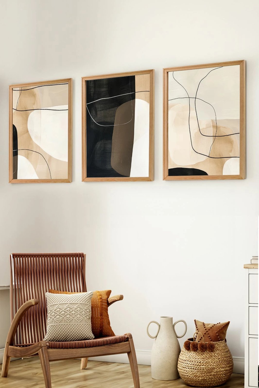 Pikturë dekorative me kornizë MDF (3 copë), Wallity, Myk3014-3