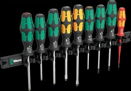Set kaçavidash Wera 9 copë, Kraftform Plus, Lasertip, magnetik, 410mm