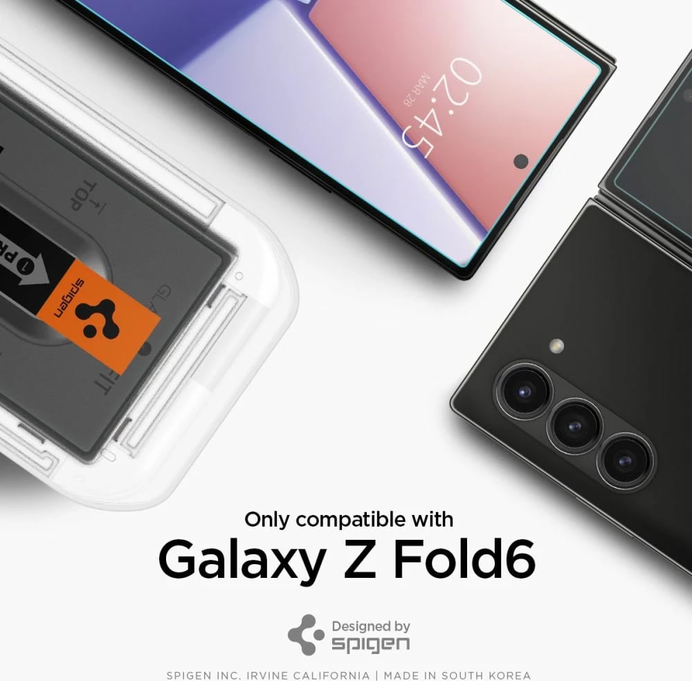 Xham i temperuar Spigen Glas.tR EZ Fit për Samsung Galaxy Z Fold 6, 2 copë