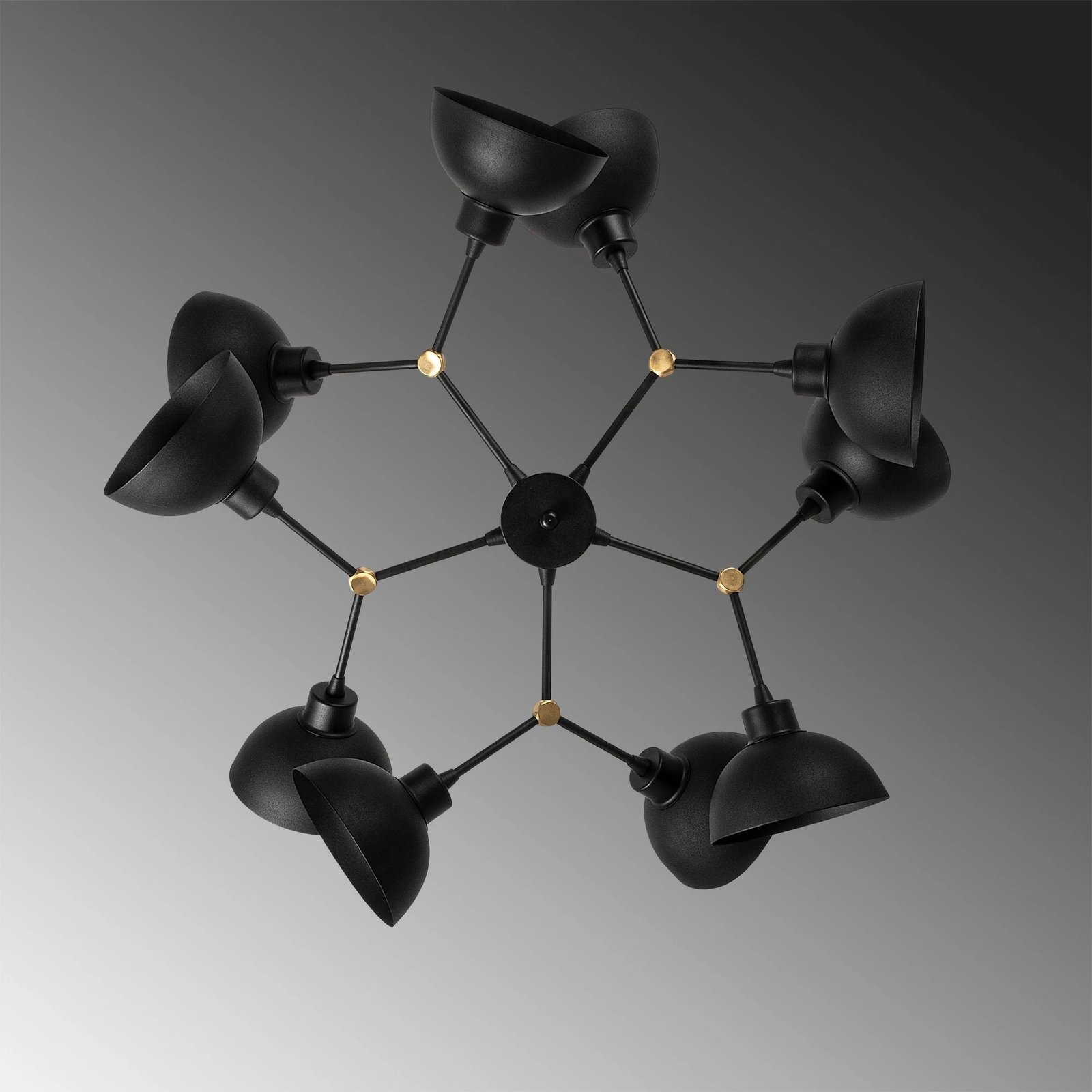 Llambë tavani industriale Opviq, Dram - 1091, ngjyrë e zezë, 75x75x60cm