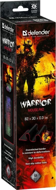 Mauspad Defender, Gaming Warrior 820x300x3mm, kuq/zi