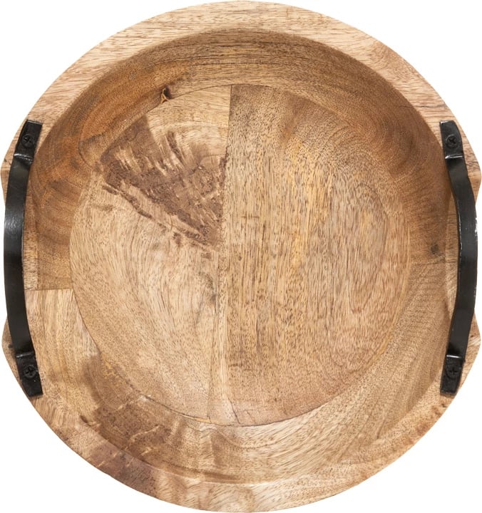 Tabaka dekorative Evria, dru mango, ngjyrë natyrale, 30x30x8cm