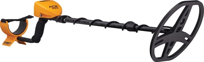 detektor metali Garrett ACE 400i 10 kHz i rregullueshëm, spirale DD 8.5" x 11", me kufje dhe aksesorë, e verdhë/zezë